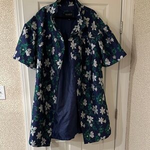 Eloquii Navy Blue Floral Men's Shirt